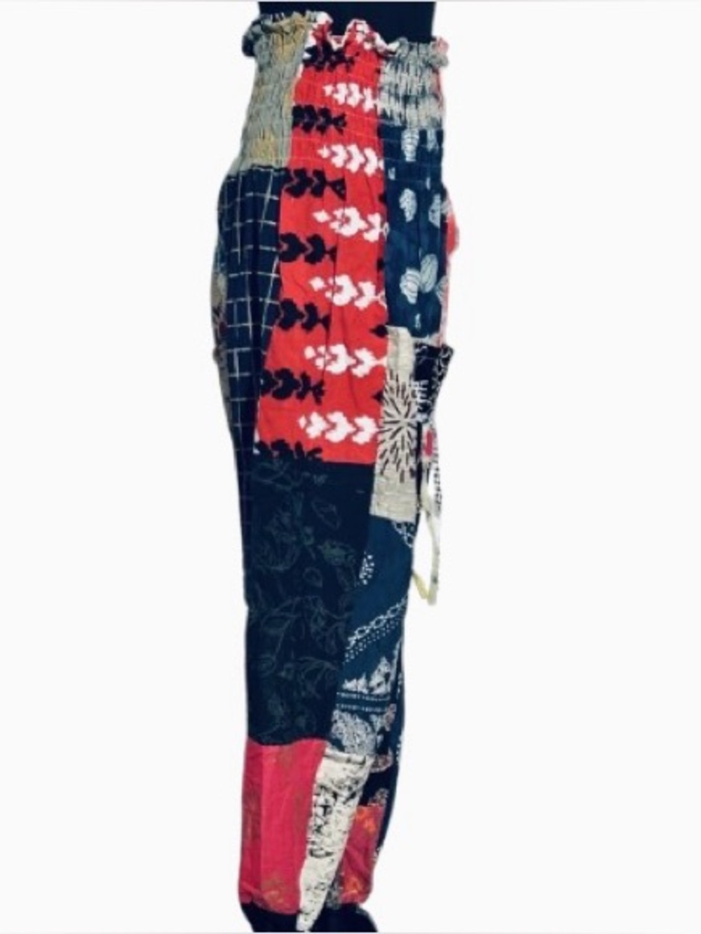 100% Cotton JACKPOT Colorful Patchwork Harem Pants Boho Bohemian Yoga Medium - Picture 3 of 15